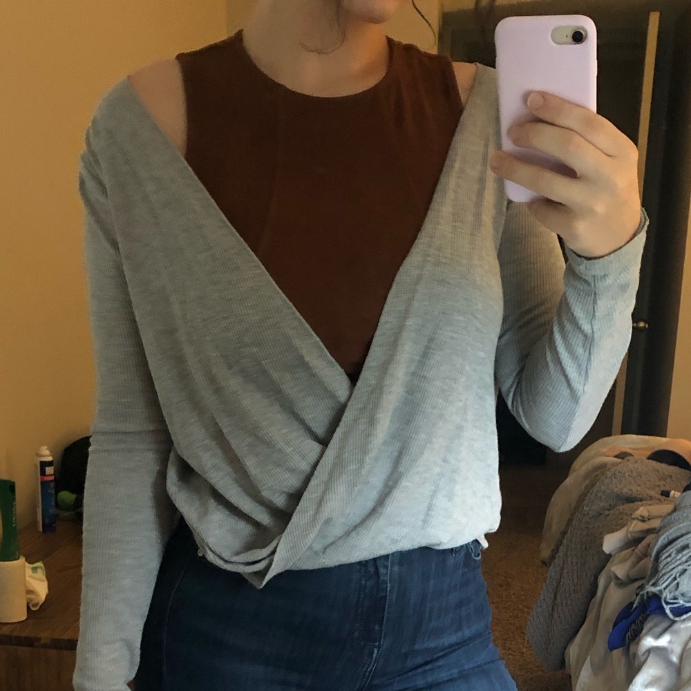 Project social T wrap sweater top